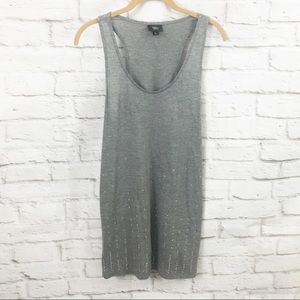 Mossimo Gray Tank top silver bling L Large grey LN